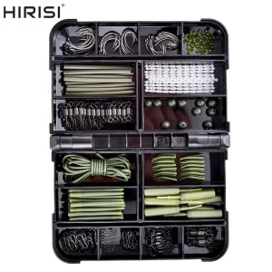 Kit de Montagens Hirisi XP-300 para Pesca à Carpa com 434 Peças e Caixa Organizada