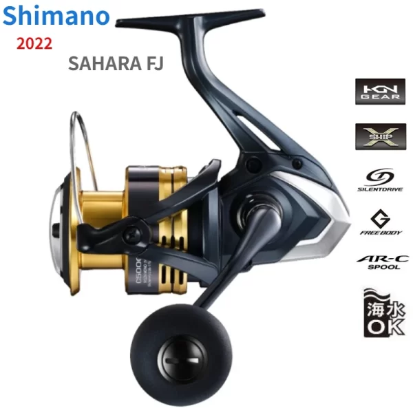 Carreto SHIMANO Sahara FJ Spinning 2022 com HAGANE Gear e SilentDrive