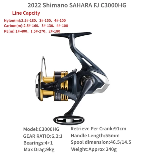 Carreto SHIMANO Sahara FJ Spinning 2022 com HAGANE Gear e SilentDrive - Image 11