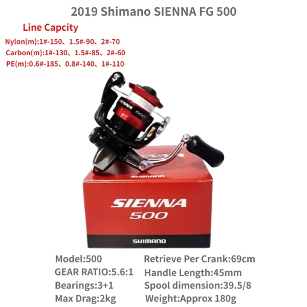 Carreto SHIMANO SIENNA FG 2019 500 a 4000 Drag Suave com Anti-Retorno Instantâneo - Image 13