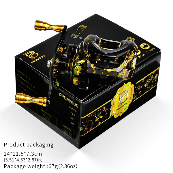 Carreto Casting PROBEROS VHA120 7.2:1 com Drag 8kg e Travão Magnético - Image 6