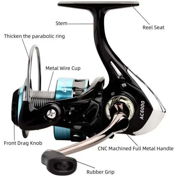 Carreto Aorace Spinning Ultraligeiro Série 1000–6000 Max Drag 15kg - Image 5