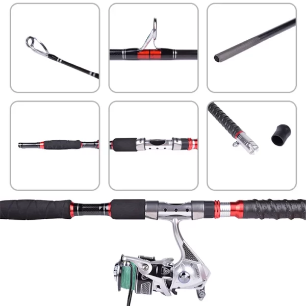 Cana Jigging Mavllos Storm Tuna 1.8m–2.1m, Ação Rápida, 3 Secções, 70–250g, 30–50lb, Carbono 24T, para Pesca Embarcada - Image 3