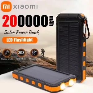 Power Bank Solar Xiaomi 200000mAh com Lanterna LED