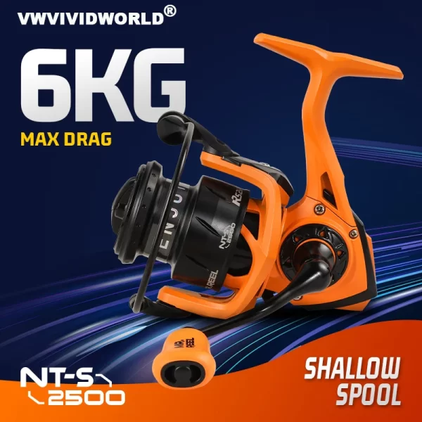 Carreto de Spinning VWVIVIDWORLD NTS2 com Bobine Rasa e Drag 6kg - Image 7