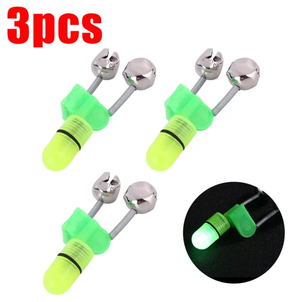 Alarme de Toque com Guizos Duplos e Luz LED para Cana de Pesca - Image 9