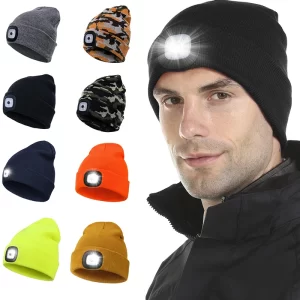 Gorro de Malha com Luz LED Integrada