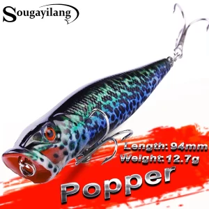 Amostra Flutuante Sougayilang Popper Oscilante 12,7g 94mm