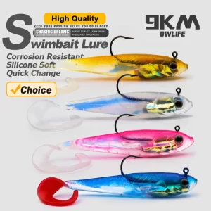 Amostras Soft com Cabeça de Chumbo 3 Unidades 3g a 13,4g Cauda Paddle