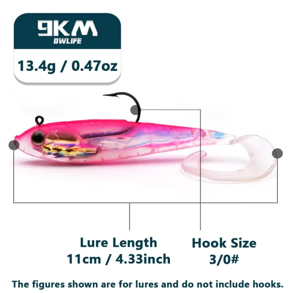 Amostras Soft com Cabeça de Chumbo 3 Unidades 3g a 13,4g Cauda Paddle - Image 17