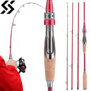 Cana Sougayilang 2.1m Carbono Ultraligeira Spinning/Casting 4 Secções