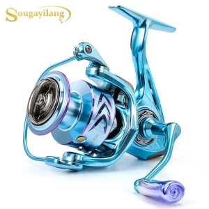 Carreto Spinning Sougayilang 1000-4000 com Bobine Metálica e Drag Máx. 10kg