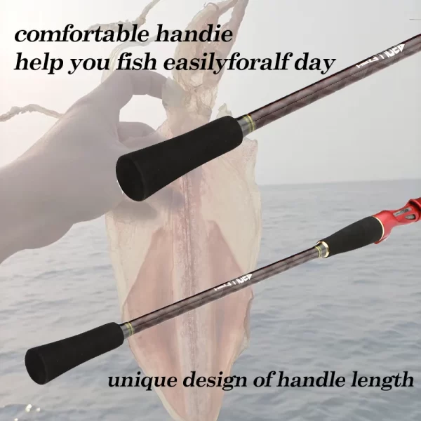 Cana ROLL FISH 1.7m Carbono com Ponta de Titânio Ação Rápida 8:2 para Pesca Embarcada - Image 6