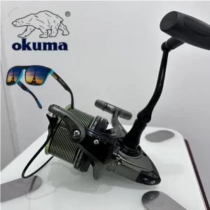 Carreto de Spinning OKUMA 8000-12000 com Rolamentos de Aço Inoxidável