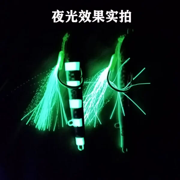 Amostra Jig Metálica Fluorescente Fast Falling 60g 80g com Anzol Triplo - Image 3
