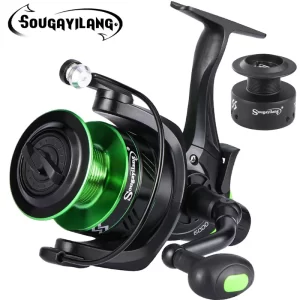 Carreto Spinning Sougayilang 4.7:1/5.2:1 com Drag 10kg e Bobine de Alumínio
