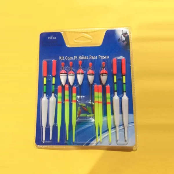 Conjunto 15 Bóias Verticais para Pesca no Mar com Borrachas de Fixação - Image 2