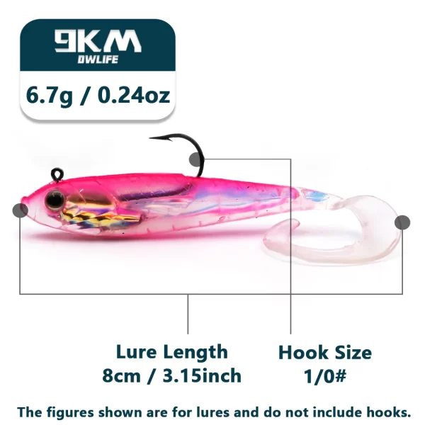 Amostras Soft com Cabeça de Chumbo 3 Unidades 3g a 13,4g Cauda Paddle - Image 19