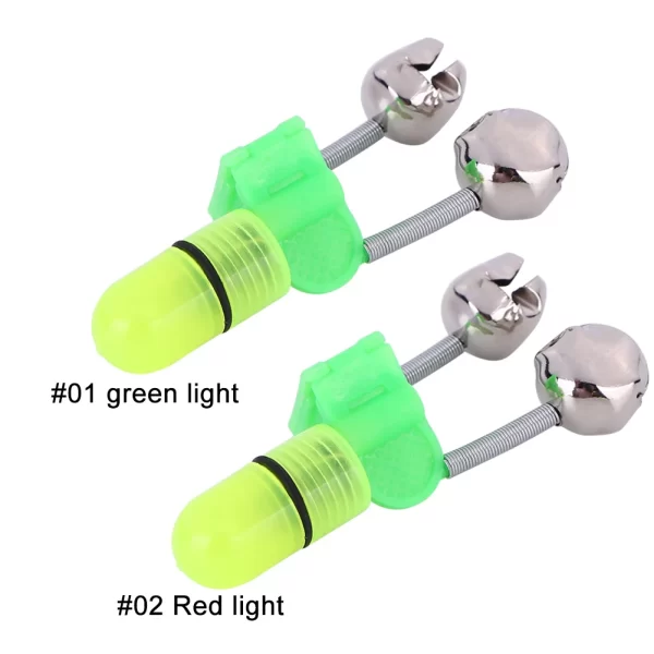 Alarme de Toque com Guizos Duplos e Luz LED para Cana de Pesca - Image 2