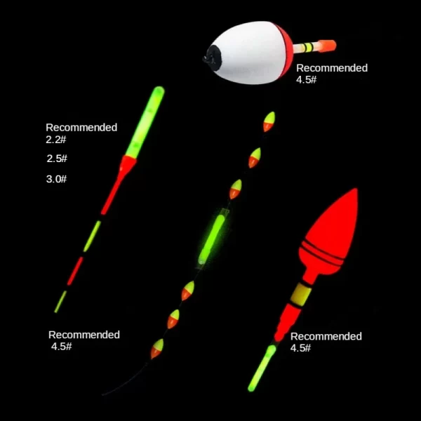 Conjunto de 50 Boias Luminosas Fluorescentes 2.2mm a 4.5mm para Pesca Noturna - Image 2