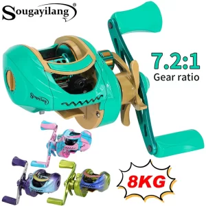Carreto Casting Sougayilang 7.2:1 Drag 8kg Multicolor com Carretel de Alumínio