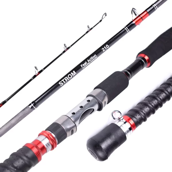 Cana Jigging Mavllos Storm Tuna 1.8m–2.1m, Ação Rápida, 3 Secções, 70–250g, 30–50lb, Carbono 24T, para Pesca Embarcada - Image 8