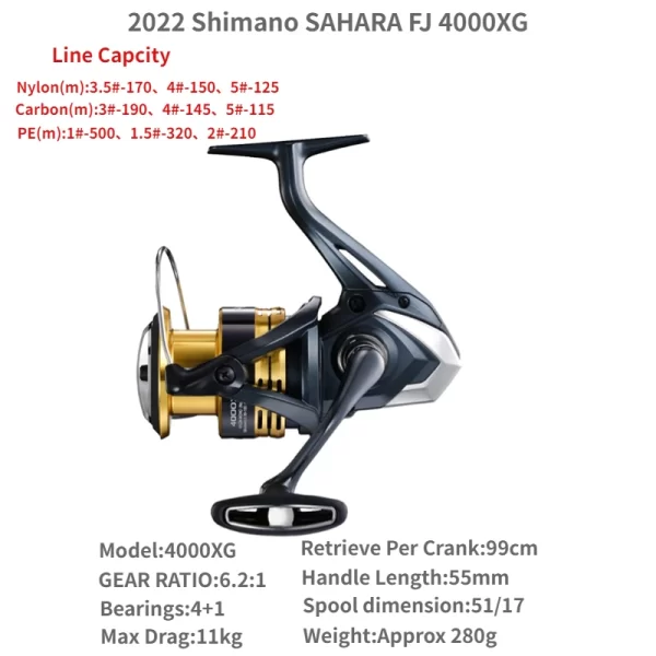 Carreto SHIMANO Sahara FJ Spinning 2022 com HAGANE Gear e SilentDrive - Image 10