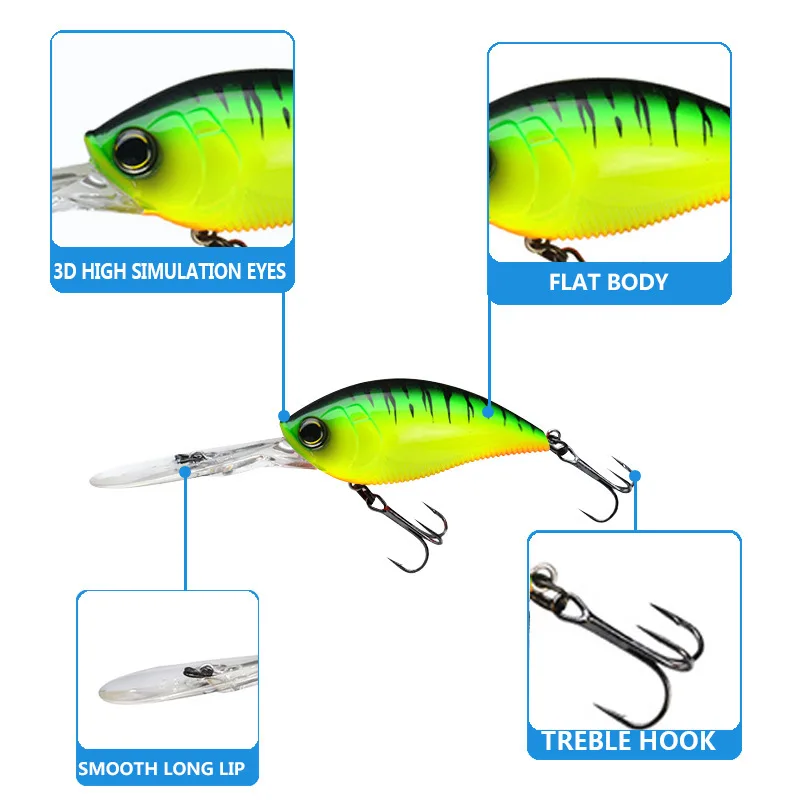 Amostra Crankbait SAMOLLA Flutuante Shallow Diver ação até 1.2m 21g 11,4cm - Image 2