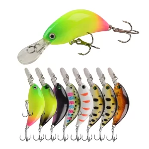 Amostra Crankbait Prunanm de Afundamento Shallow Diver ação até 0.5m 4g 5cm