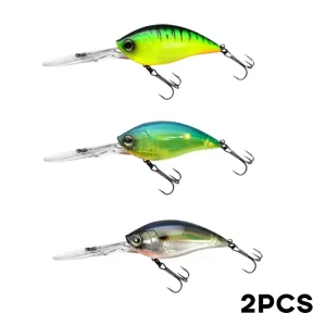 Amostras Crankbait Deep Diver Prunanm 70mm 21g Ação Profunda 3,5–4,5m (2 unid.)