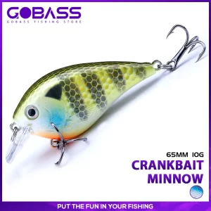 Amostra Crankbait Flutuante GOBASS 65mm 10g com Rattling Ação 0–1m
