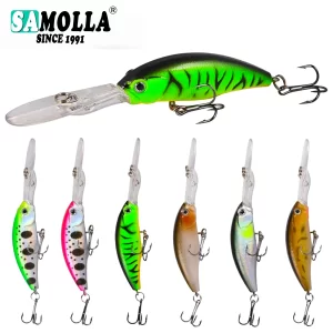 Amostra Crankbait Topwater 7g 100mm SAMOLLA Ação Superficial 0–0.5m, Anzóis Resistentes à Corrosão