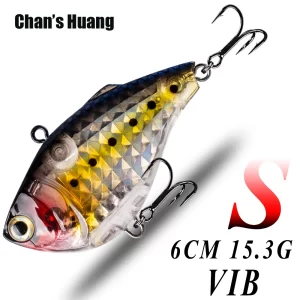 Amostra Crankbait VIB 6cm 15.3g Afundamento Lento com Olhos 3D e Rattles