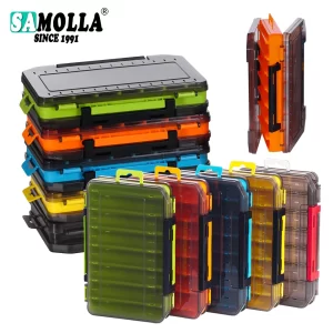 Caixa de Acessórios de Pesca SAMOLLA Impermeável de Dupla Face