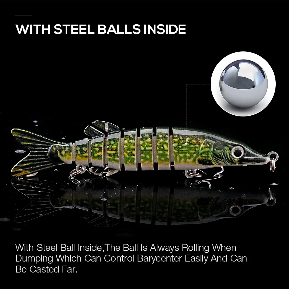 Amostra TREHOOK Swimbait Articulado Pike ABS 10 cm 8,7 g - Image 3