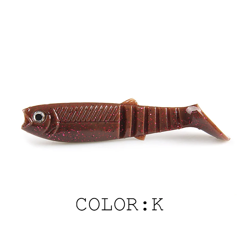 Amostra Softbait Supercontinent Cannibal Bicolor com Aroma 62mm, 80mm ou 96mm T-Tail - Image 14