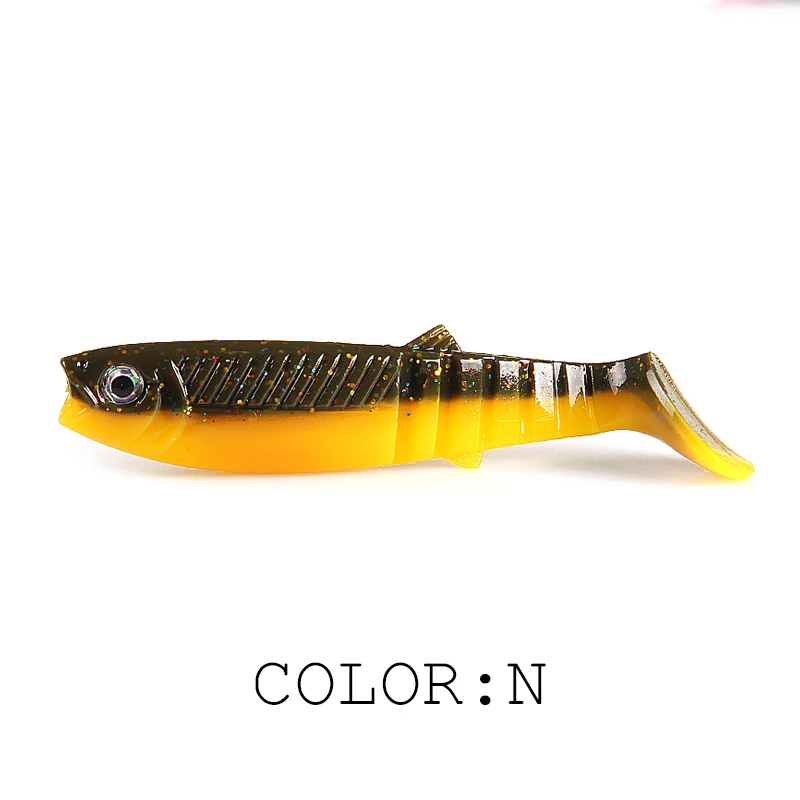 Amostra Softbait Supercontinent Cannibal Bicolor com Aroma 62mm, 80mm ou 96mm T-Tail - Image 19