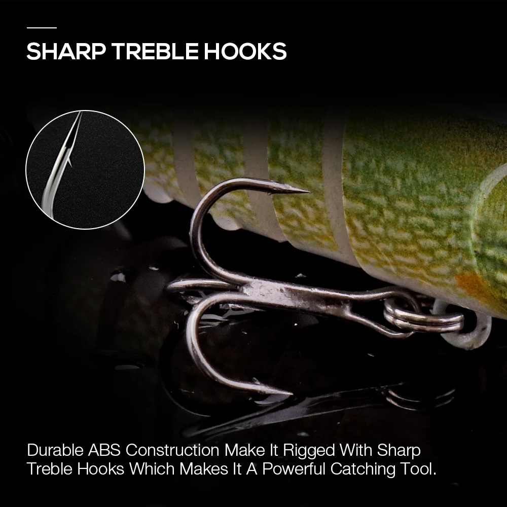 Amostra TREHOOK Swimbait Articulado Pike ABS 10 cm 8,7 g - Image 6