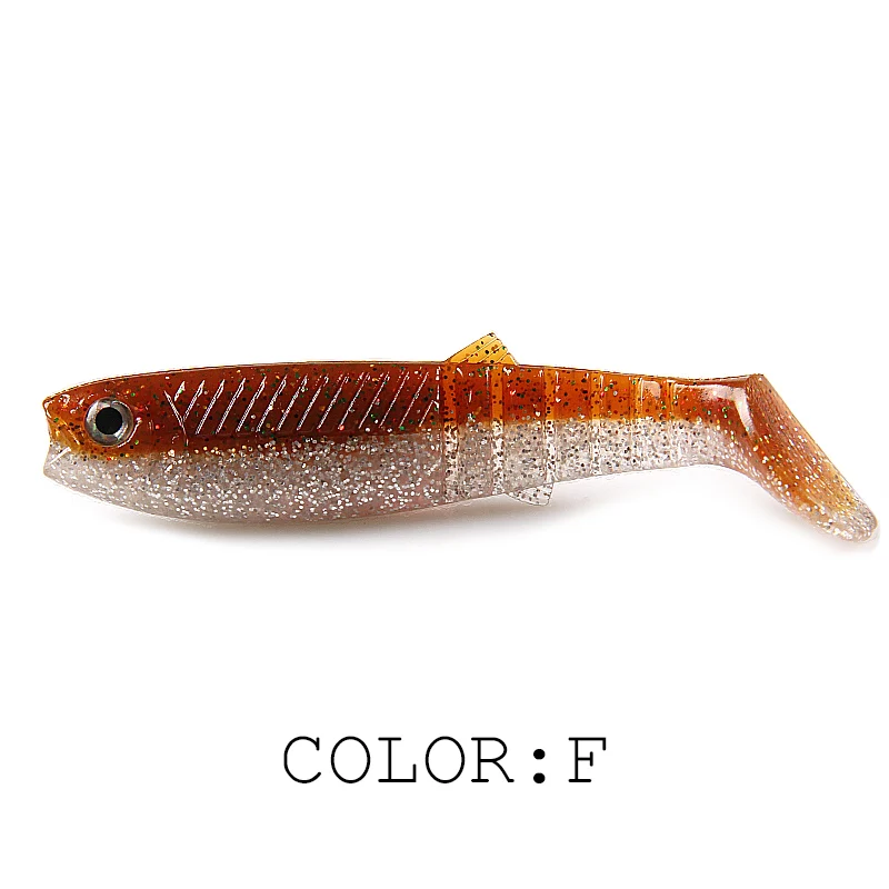Amostra Softbait Supercontinent Cannibal Bicolor com Aroma 62mm, 80mm ou 96mm T-Tail - Image 9
