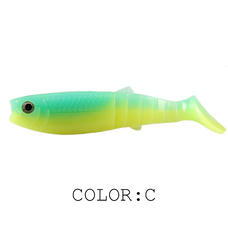Amostra Softbait Supercontinent Cannibal Bicolor com Aroma 62mm, 80mm ou 96mm T-Tail - Image 16