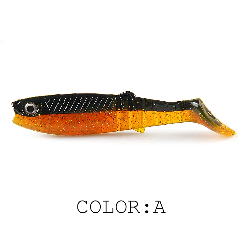 Amostra Softbait Supercontinent Cannibal Bicolor com Aroma 62mm, 80mm ou 96mm T-Tail - Image 20