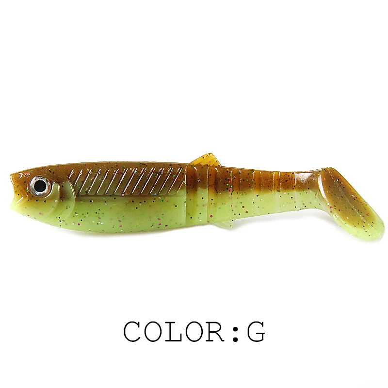 Amostra Softbait Supercontinent Cannibal Bicolor com Aroma 62mm, 80mm ou 96mm T-Tail - Image 8