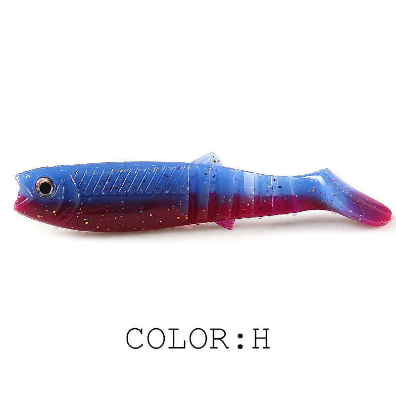 Amostra Softbait Supercontinent Cannibal Bicolor com Aroma 62mm, 80mm ou 96mm T-Tail - Image 7