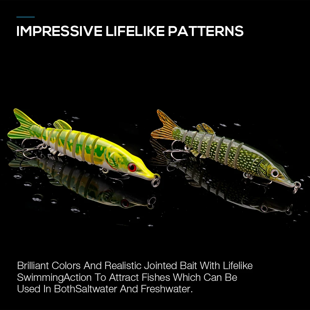 Amostra TREHOOK Swimbait Articulado Pike ABS 10 cm 8,7 g - Image 5