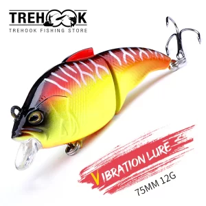 Amostra TREHOOK Crankbait Vib Sinking ABS 75 mm 12 g