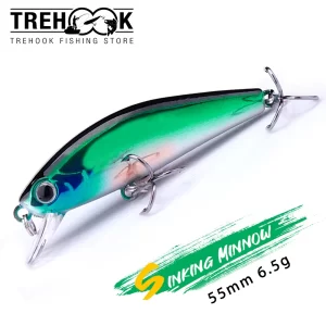 Amostra TREHOOK Minnow 55 mm 6.5 g Afundante