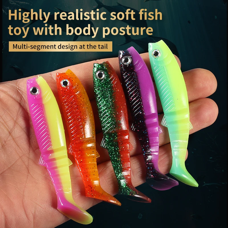Amostra Softbait Supercontinent Cannibal Bicolor com Aroma 62mm, 80mm ou 96mm T-Tail - Image 2
