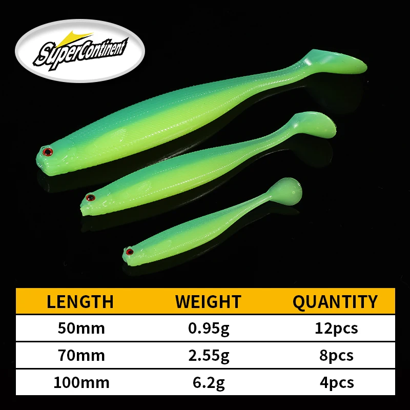 Amostra Softbait Supercontinent ShadTeez T-Tail 50mm, 70mm ou 100mm - Image 3