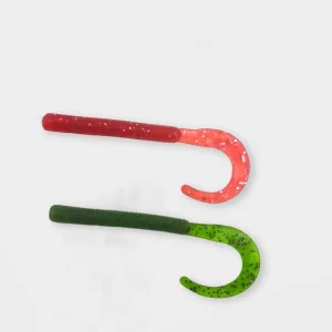 Conjunto 12 Amostras Softbait Criatura Minhoca 88mm 2.6g Cauda Curva