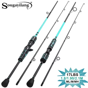 Cana Sougayilang Carbono 1.8m–2.1m 2 Secções Casting e Spinning Ação Rápida
